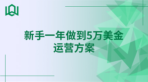 新手一年做到5万美金运营系列课程